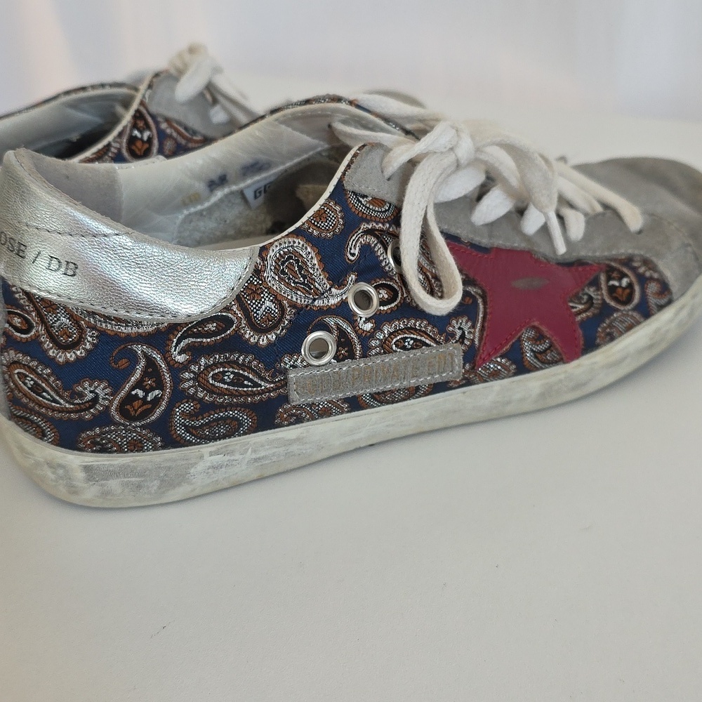 Golden Goose Superstar Gray,Silver,Blue,Brown Skateboard Sneakers Size 37 - Picture 10 of 14